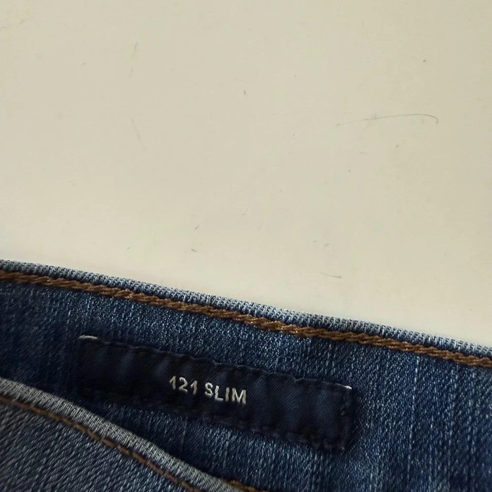 Lucky Brand 121 Slim Jeans Mens 38x30 Medium Wash Blue Denim Straight Leg Pants